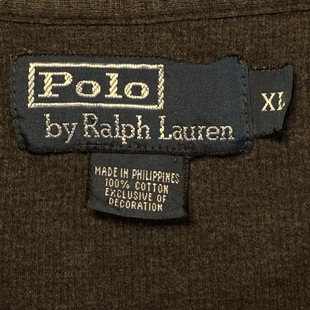 Polo Ralph Lauren Sweater Sweatshirt Sz XLarge Mens Charcoal 1/4 Zip 100% Cotton - Picture 4 of 5